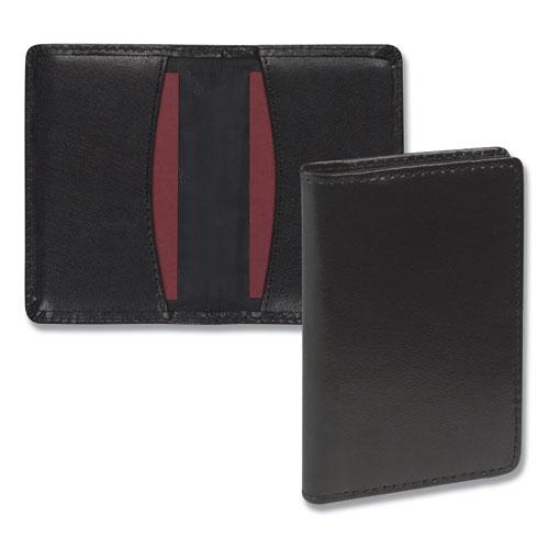 Samsill Regal Carrying Case (Wallet) Business Card - Black - Leather - 1 Pack