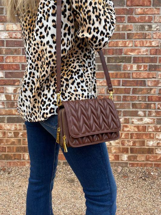 Life Happens Chocolate Helps Crossbody Bag