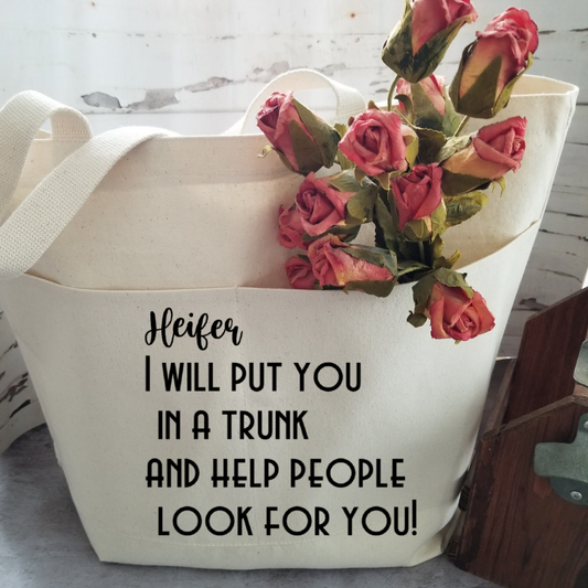 Sarcastic Heavy Cotton Canvas Tote | Large Funny Tote Bag with Pockets | Reusable Bag for Shopping, Beach, Books, or Overnight