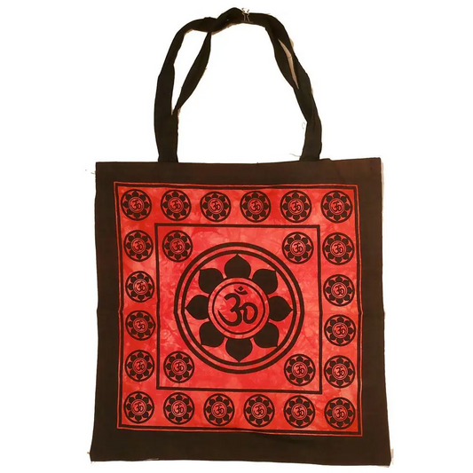 Aum Sanskrit Symbol Lotus Chakra Tie Dye Market Tote Bag Canvas Graphic
