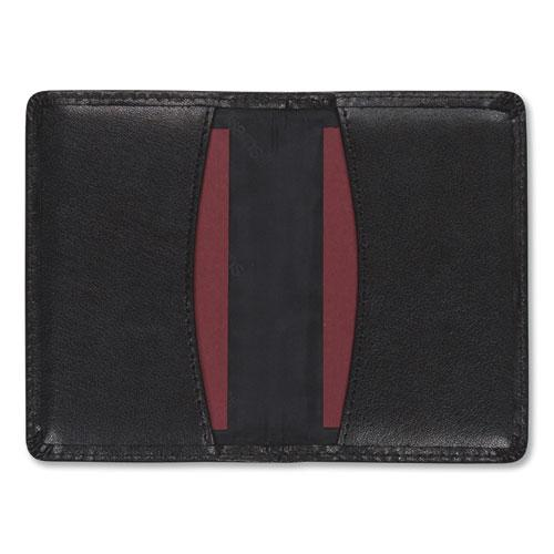 Samsill Regal Carrying Case (Wallet) Business Card - Black - Leather - 1 Pack