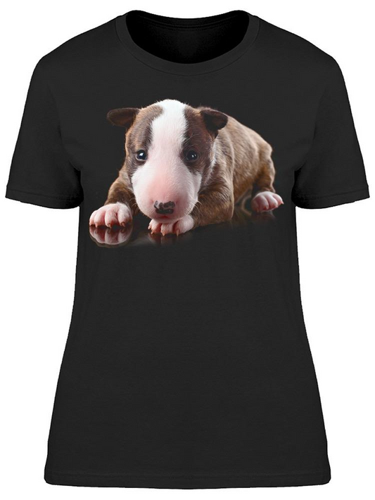Bullt Terrier Puppy Laid Down Tee Women's -Image by Shutterstock