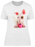 Bull Terrier Playing With Ball Tee Women's -Image by Shutterstock