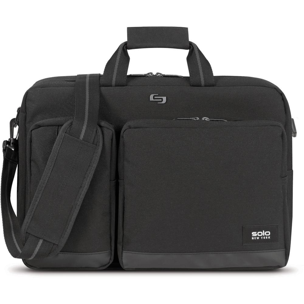 Solo Duane Carrying Case (Briefcase) for 15.6" Notebook - Black - Damage Resistant - Shoulder Strap - 12.5" Height x 17" Width x 5" Depth - 1 Each