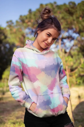Abstract Pastels Female Sublimation Hoodie