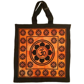 Aum Sanskrit Symbol Lotus Chakra Tie Dye Market Tote Bag Canvas Graphic