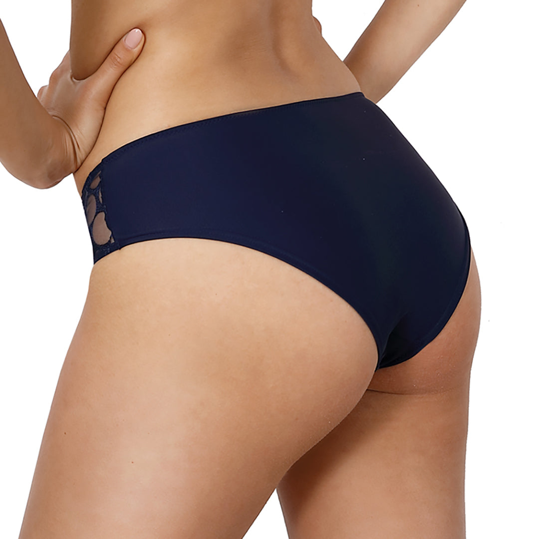 Semi-Sheer Bikini Panty Coco Navy Blue