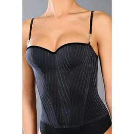 Lace Up Pinstripe Corset Rosme
