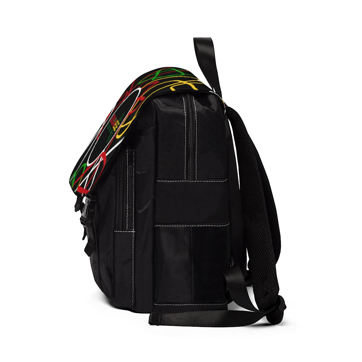 Guyanese Swag Abstract Ice Gold Green Unisex Casual Shoulder Backpack