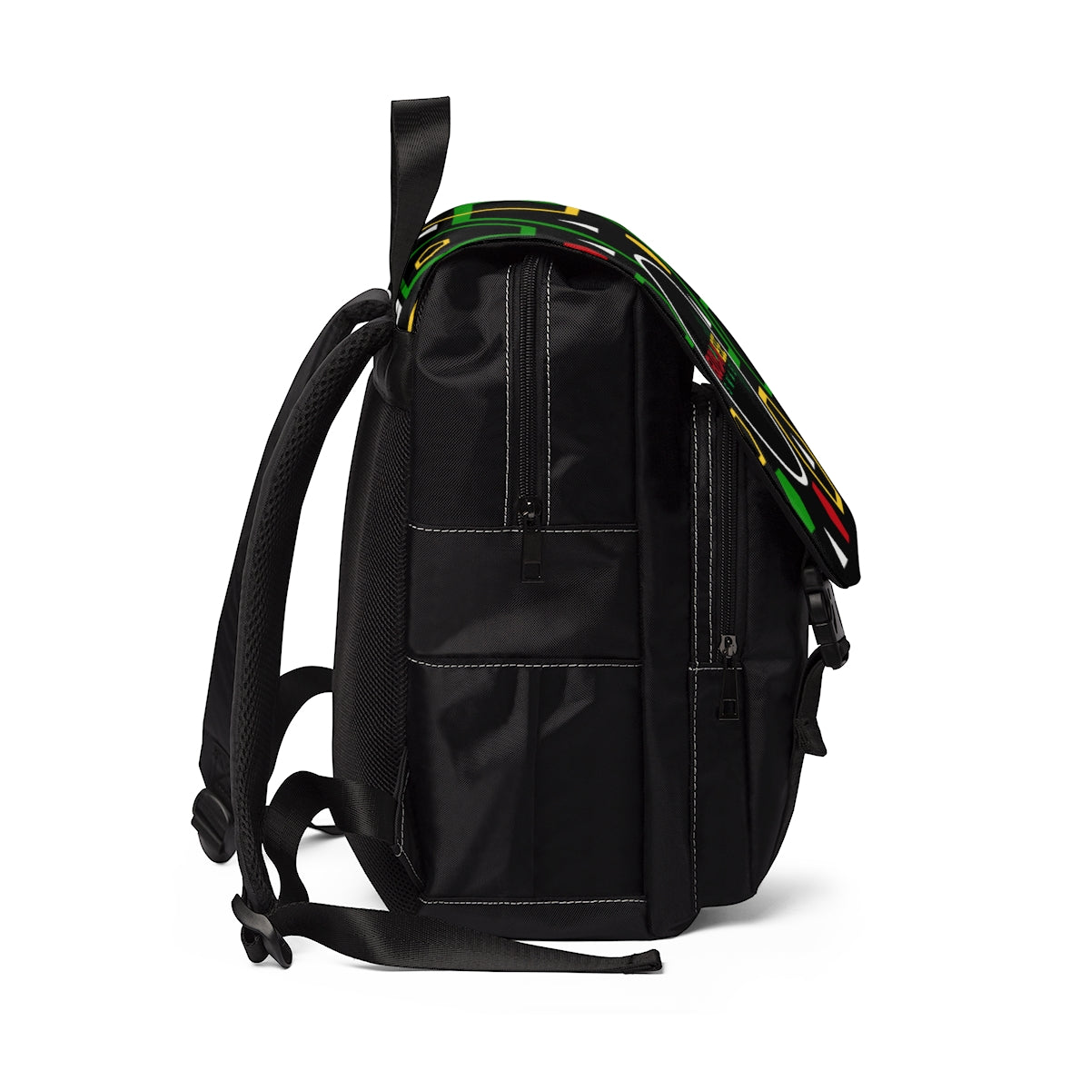 Guyanese Swag Artistic Ice Gold Green Unisex Casual Shoulder Backpack